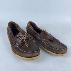 Sebago Docksides Dress Boat Shoes Womens Size 9 Brown Waxed‎ Leather Moccasins